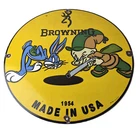 Vintage Browning Porcelain Sign - Firearms Rifles Shotguns Ammo Gas Pump Sign