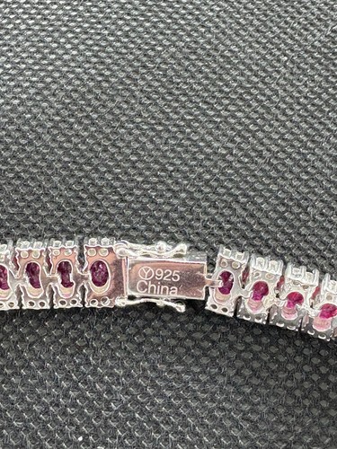 JTV Pink and Clear Gems 925 Sterling Silver Tennis Bracelet - Bild 5 von 5