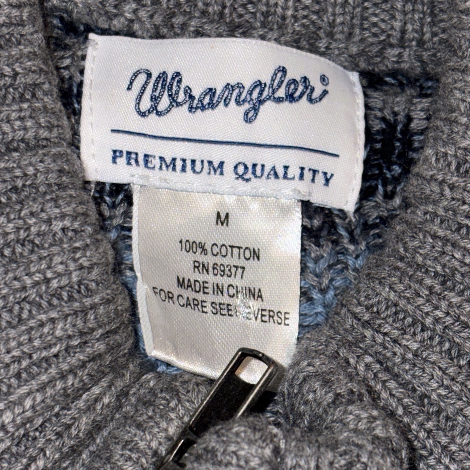 Wrangler Aztec pattern full-zip sweater Unisex Si… - image 6