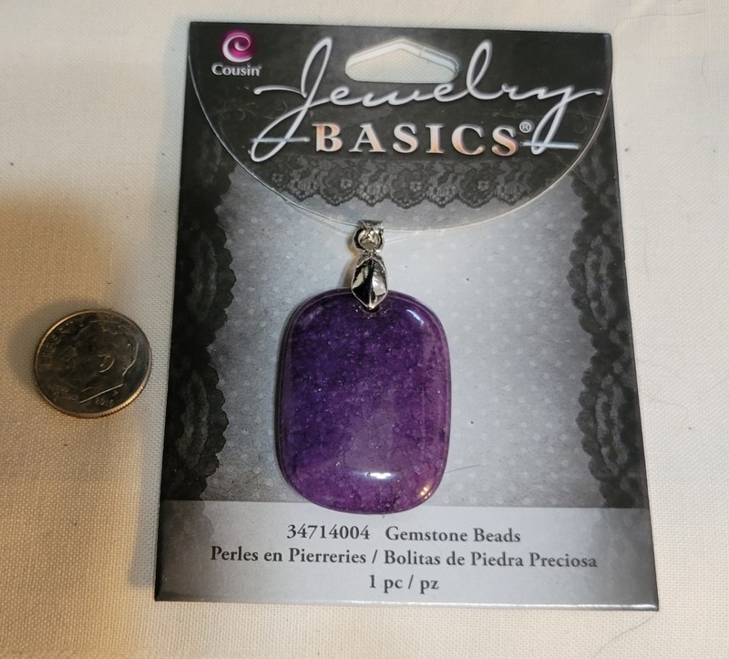 L921 Large cousin stone pendant. will combine to save on shipping 