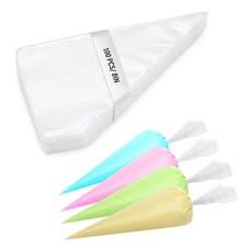 Engorgio 100 Pcs Disposable Mini Piping Bags 8 inch Pastry Bag 8 inch, Clear