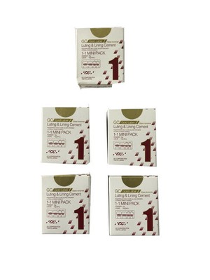 Pack of 5 GC FUJI 1 Powder Liquid Luting Cement Mini Dental Glue Permanent