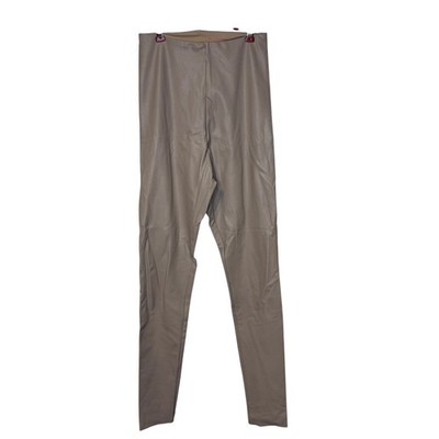 Commando Women Leggings Faux Leather Tan SLG06 High Waist Perfect Control Medium