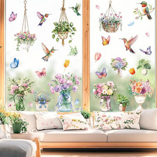 9 Blatt Fensterbilder Frühling Und Sommer Selbstklebend, Deko Innen Fensteraufkl