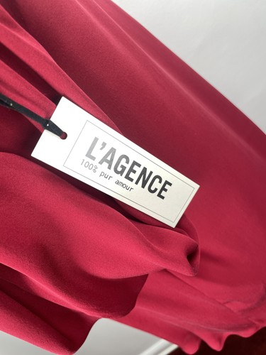 L'Agence Silk Blouse Shirt Womens Small 4 Red Button Long Sleeve Pocket Top NWT - Picture 11 of 15