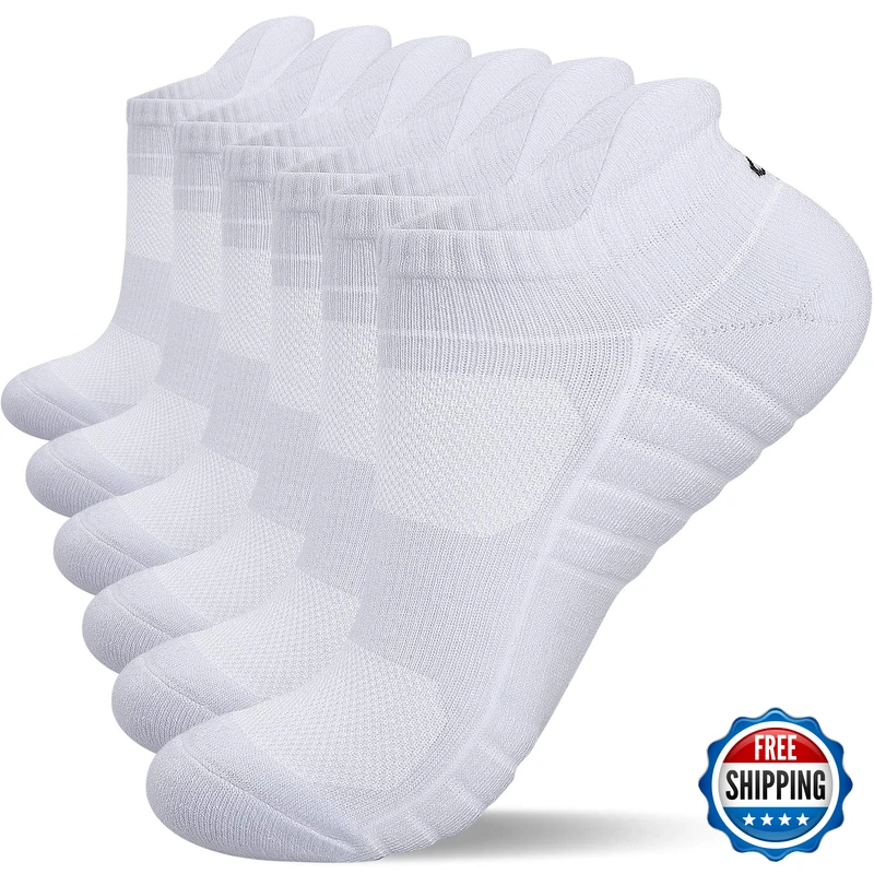 Lapulas Athletic Ankle Socks Cut Cushioned Anti-Blister Running Tab Sports