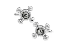 MRCUFF Faucet Hot Cold Plumber Pair Cufflinks in a Presentation Gift Box & 