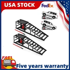2-Pack 11000Lbs Hydraulic Car Ramps Low Profile Portable Car Lift Ramp for Car