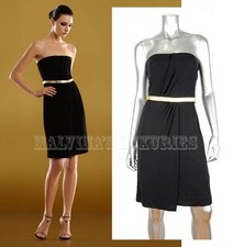 GUCCI DRESS BLACK STRAPLESS GOLDTONE DETAIL COCKTAIL LBD $1,790  sz M/ MEDIUM