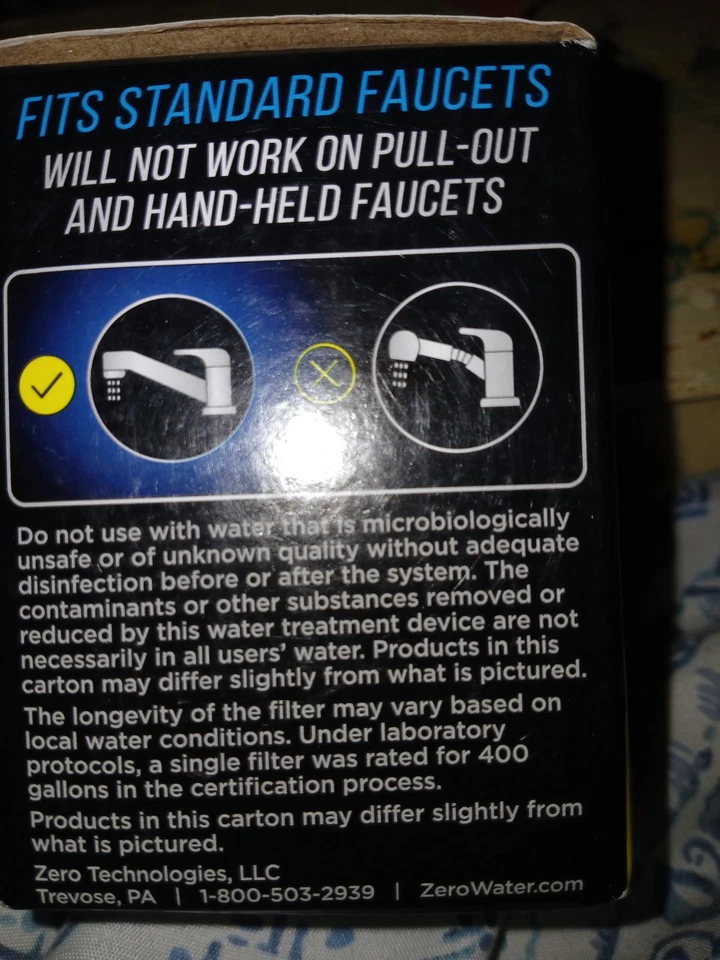 Extreme Life Zero Water Faucit Mount Replacement Cartridge ZRFM-001 - Image 4 of 4