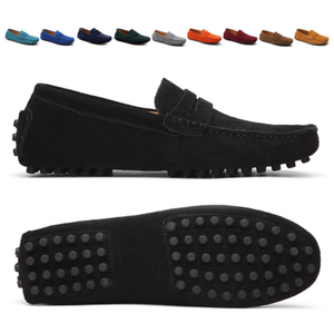 Men-Casual-Driving-Loafers-Suede-Leather-Moccasins-Slip-On-Penny-Shoes