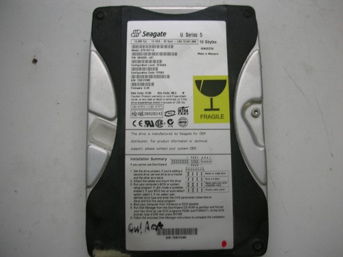 Seagate U Series 5 10gb ST310211A 100112537 3.39 Ide - Picture 1 of 1