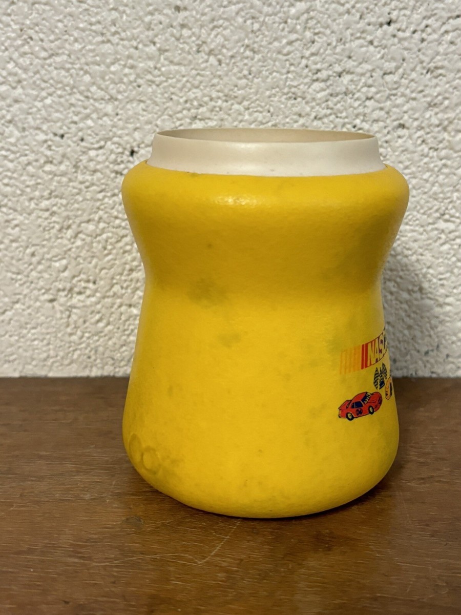 Vintage Retro Nascar Yellow Koozie Can Holder 90's Foam Like