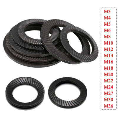 Belleville Spring Washers Steel Lock Washers with Double Face Serrated M3 to M36