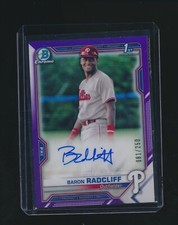 BARON RADCLIFF 2021 BOWMAN CHROME 1ST PURPLE REFRACTOR RC AUTO 081/250 #CPA-BRA