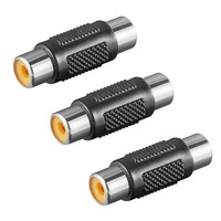 3X Stereo Audio Adapter Kupplung Verbinder Cinch Rca Chinch Buchse