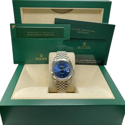 Rolex Datejust 126300 Jubilee Steel Blue Roman Dial Automatic Watch B&P 2023