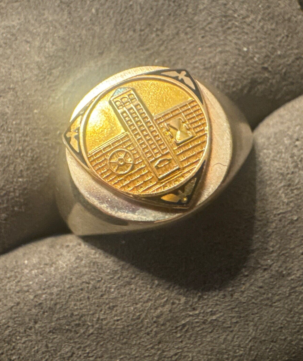 Vintage 10K Gold SEARS Diamond Employee Service Award New Sterling Signet  Ring