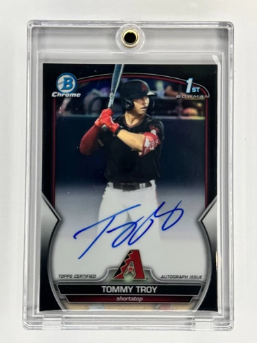 TOMMY TROY 2023 Bowman Draft CDA-TT Chrome Prospect 1st AUTO BLACK REFRACTOR /75