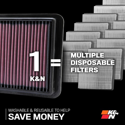 K&N 33-2773 Performance Air Filter for 1996-2000 Boxster 2.5L / 99-04 2.7L 3.2L - Bild 6 von 16