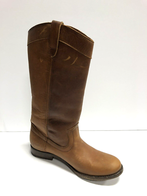 Frye Melissa Pull On Cognac Brown Leather Boots Womens Size M