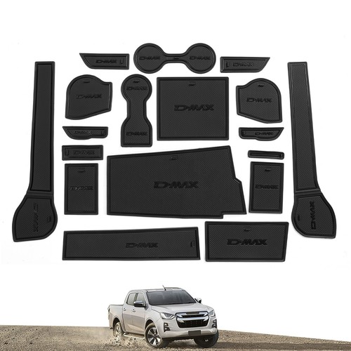 for ISUZU D-MAX 2021 - 2023 Non-Slip Cup Mat Gate Slot Pad Car Accessories BLACK - Bild 1 von 10