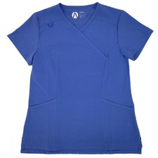 Adar Scrub Top Women's Mock Wrap A5010 Ceil Blue