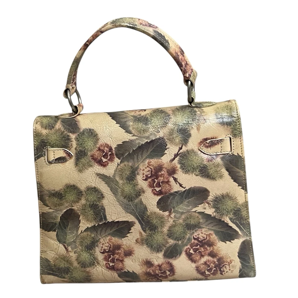 RARO BOLSO DE MANO Osprey LONDON Por Graeme Ellisdon Cuero FLORAL VINTAGE RETRO USADO EN EXCELENTE ESTADO Foto 2 de 4