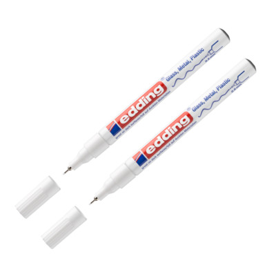 2 x Edding 780 Lackmarker, Lackmalstift Lackstift 0,8 mm weiß