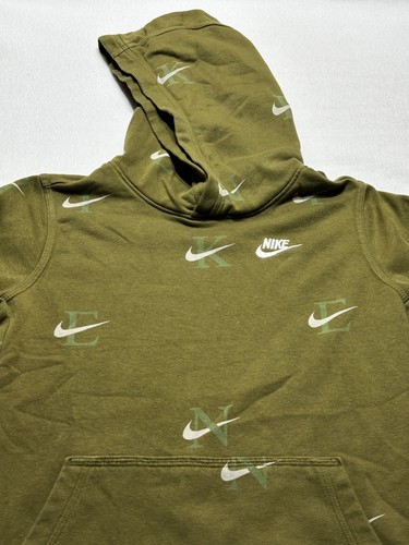 Nike Club Hoodie Youth Large All Over Print Monogram DX5699-378 Sweatshirt - Picture 2 of 8