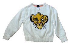 Kids Simba Print Sweater with Crew Neck and Long Sleeves Size 8