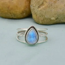 Appealing Moonstone 925 Sterling Silver Ring Valentine Jewelry All Size RM-02
