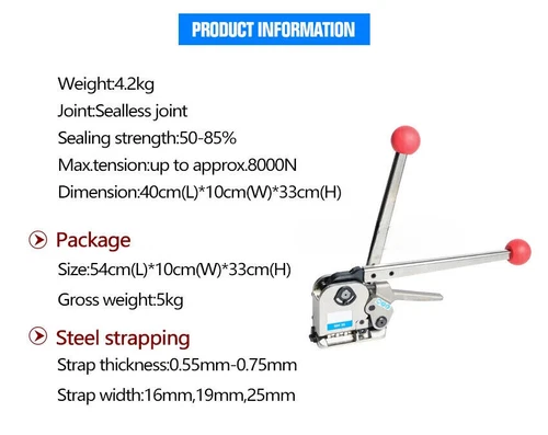 NEW Mh35 Manual Sealless Steel Strapping Tools for Strap Steels From 16 To 25mm - Bild 5 von 6