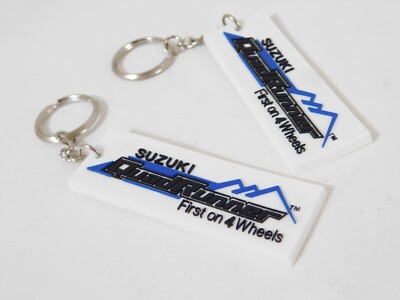 2 NEW Genuine Suzuki Quad ATV Quadrunner 4 Wheels Key Chain Fob