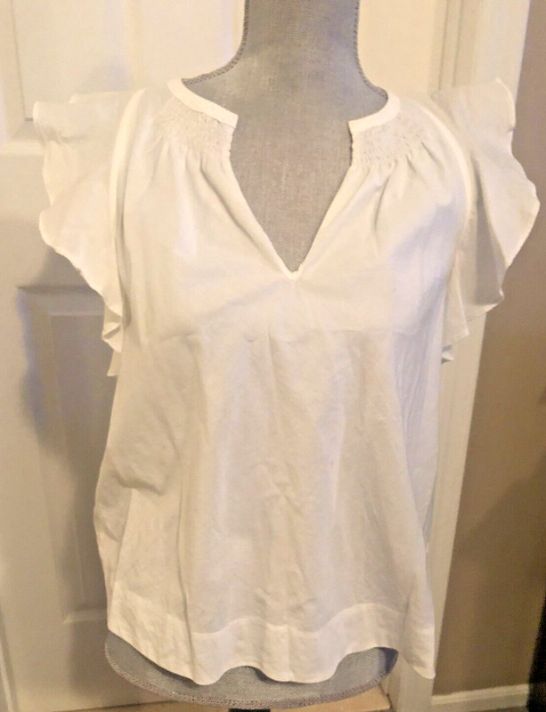 NEW HD IN PARIS TOP WHITE COTTON SZ 0