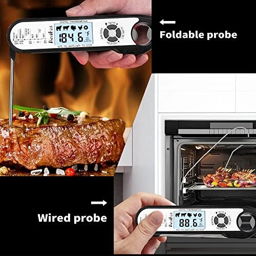 Meat Thermometer Dual Probes Instant Read Cooking Thermometer Kitchen Food Therm Meat Thermometer Dual Probes Instant Read Cooking Thermometer Kitchen Food Therm