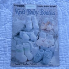 Knit Baby Booties - Leisure Arts Knitting Pattern Leaflet 2965 - 14 Designs