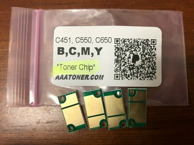 4 x Toner Chip Refill for Konica Minolta Bizhub C451, C550, C650 (TN411/TN611)
