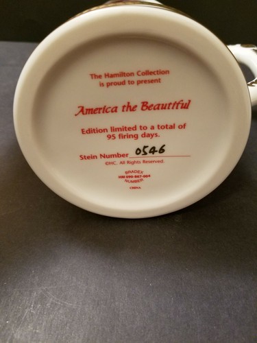 The Hamilton Collection America The Beautiful Stein Limited Edition Numbered - Picture 8 of 8