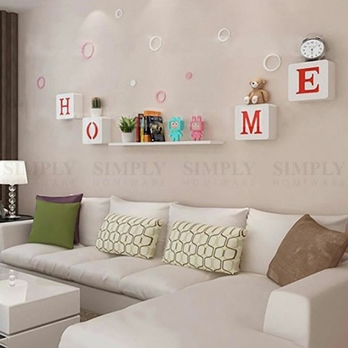 Square Wall Storage Shelf Unit Rack Door Shelves Floating Bookshelf White Home - Picture 6 of 12