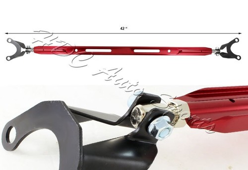 For 1993-1997 Honda Del Sol Red CNC Aluminum Upper Front+Rear Strut bar 2pcs - Picture 7 of 7