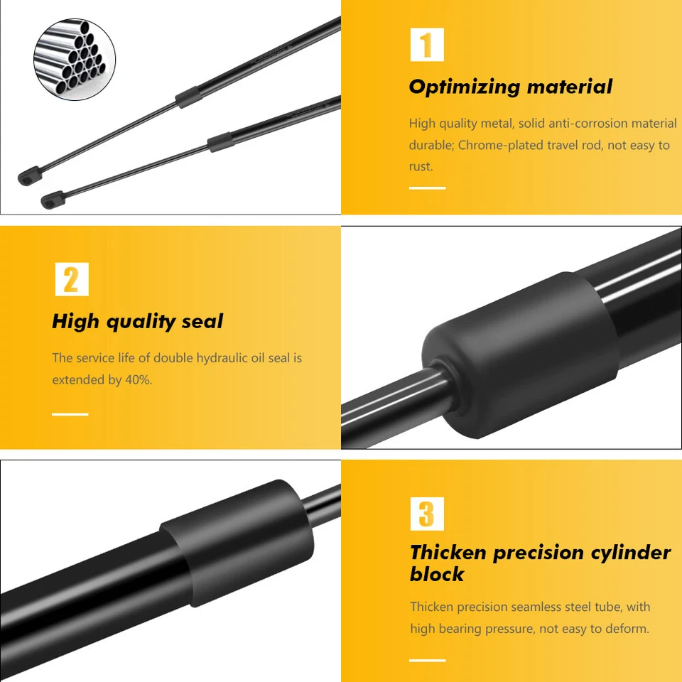 Amortiguadores de soporte de elevación del capó delantero de 2 piezas puntales 6303 para Dodge Challenger 2005-2010 Foto 4 de 4