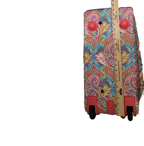 Vera Bradley Paisley Wheeled Carry on Luggage Duffle Bag Travel Pull Handle New - Picture 12 of 15