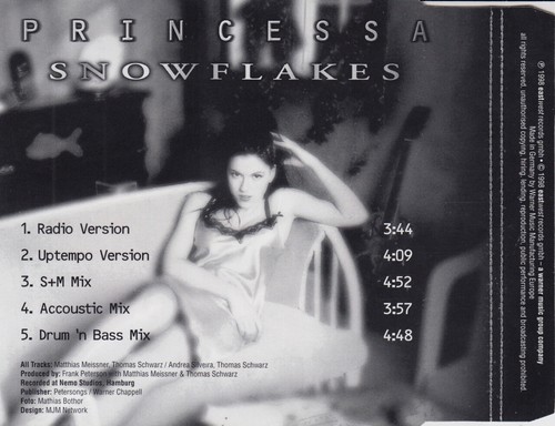 PRINCESSA Snowflakes MCD 1998 RAR & NEUWARE OST Marienhof Soundtrack 90s Hit ! - Picture 3 of 5