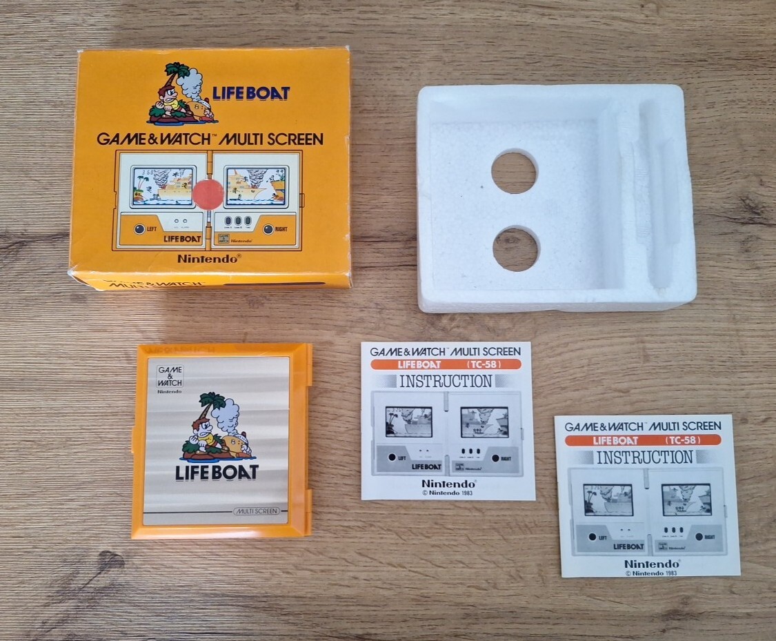 Life Boat Nintendo Game And Watch  TC-58 Officiel 2 Notice FRA + UK  1983 