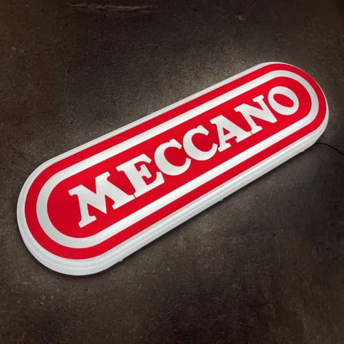 MECCANO LED ILLUMINATED LIGHT UP SIGN KIDS GAMES ROOM RETRO TOYS - Picture 1 of 17