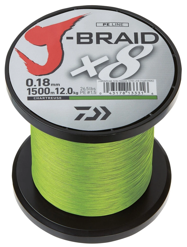 Daiwa J-Braid X8 Wunschlänge dunkelgrün chartreuse multicolor je 50m neu (0,08/m - Bild 2 von 4