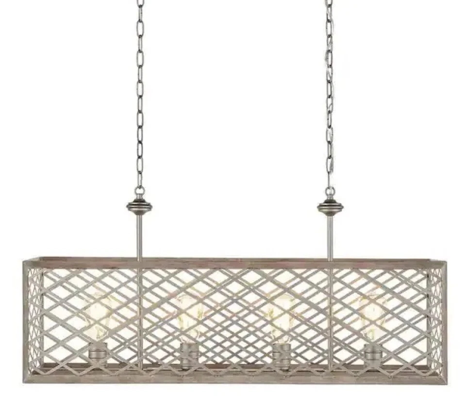 Home Decorators Wallace Manor 35 дюймов 4-светлая позолоченная оловянная линейная люстра  - Изображение 2 из 4