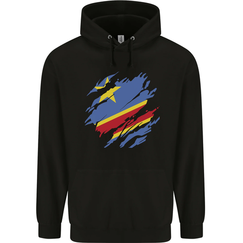 Torn DR Congo Flag Congolese Day Football Childrens Kids Hoodie