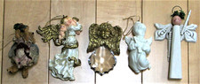 Christmas angel ornaments, 5 different, set 3
